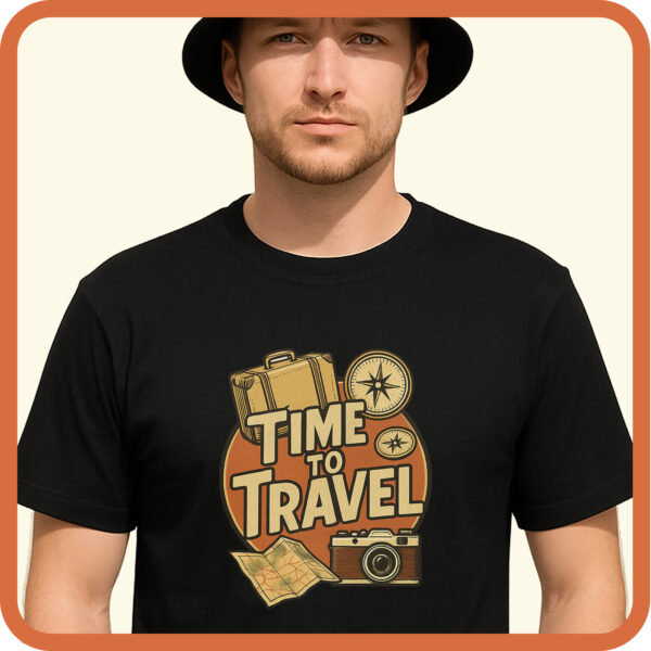 Pure Cotton T-shirts for Mens | Travel & Time Printed - Image 2
